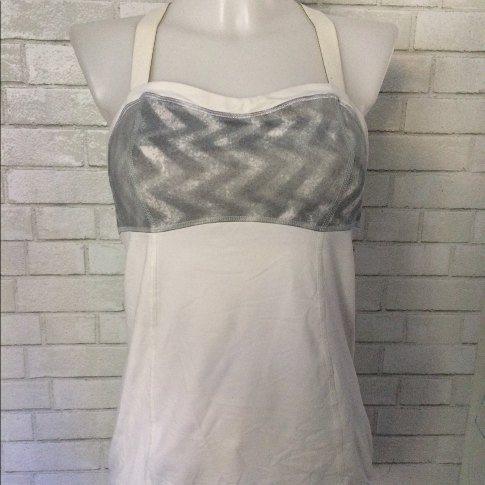 Lululemon women’s white/gray workout tees size 6 - Picture 1 of 7